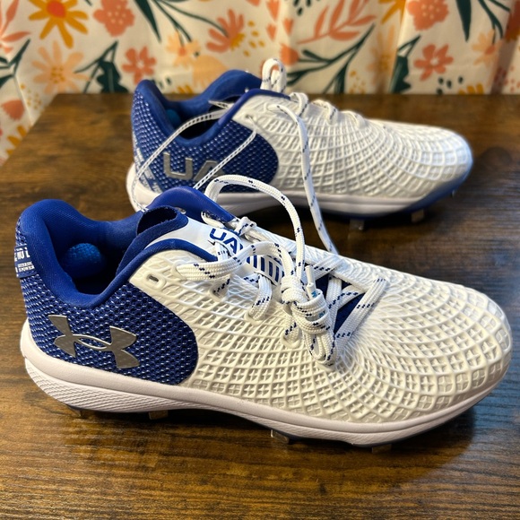 NEW UNDER ARMOUR UA Glyde 2 MT Metal Softball Cleats Blue US Women's Size 6.5 - Picture 4 of 5